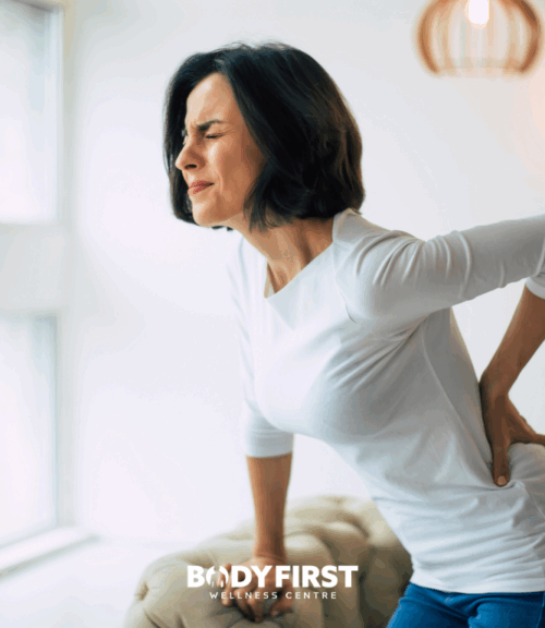 woman suffering from chronic back pain